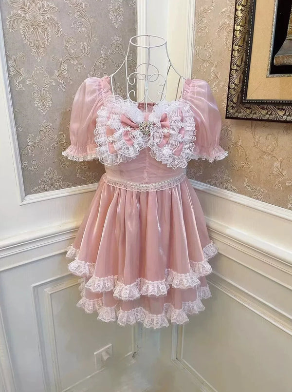 スイートガーリーパウダーピンキーリボンワンピース