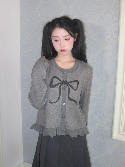 Ribbon Illustrated Cardigan