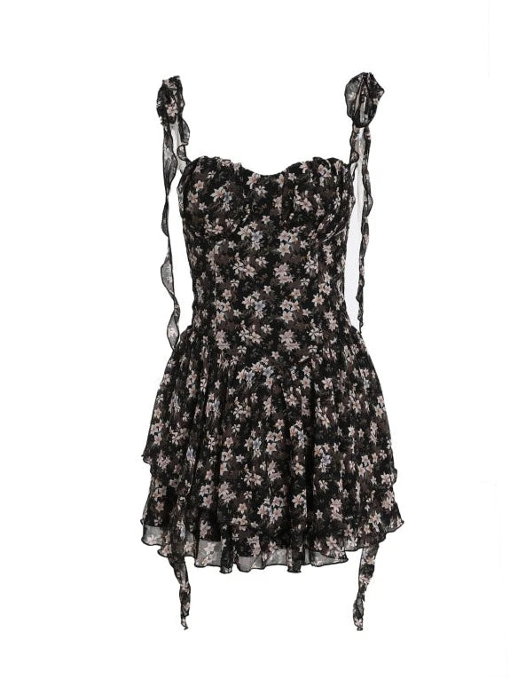 Flower Camisole Short Dress