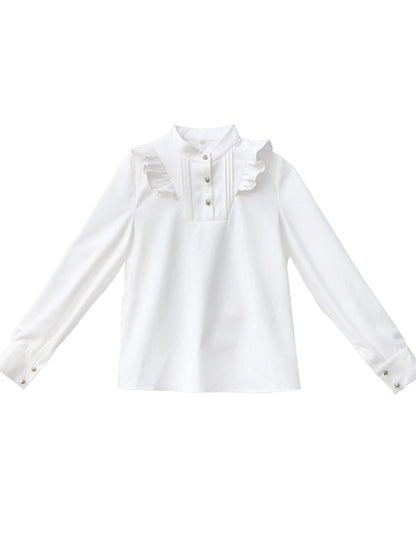 Original College Style Suit White Ruffle Shirt + Check Ruffle Vest + Ruffle Skirt + Ribbon [Reserved Item].