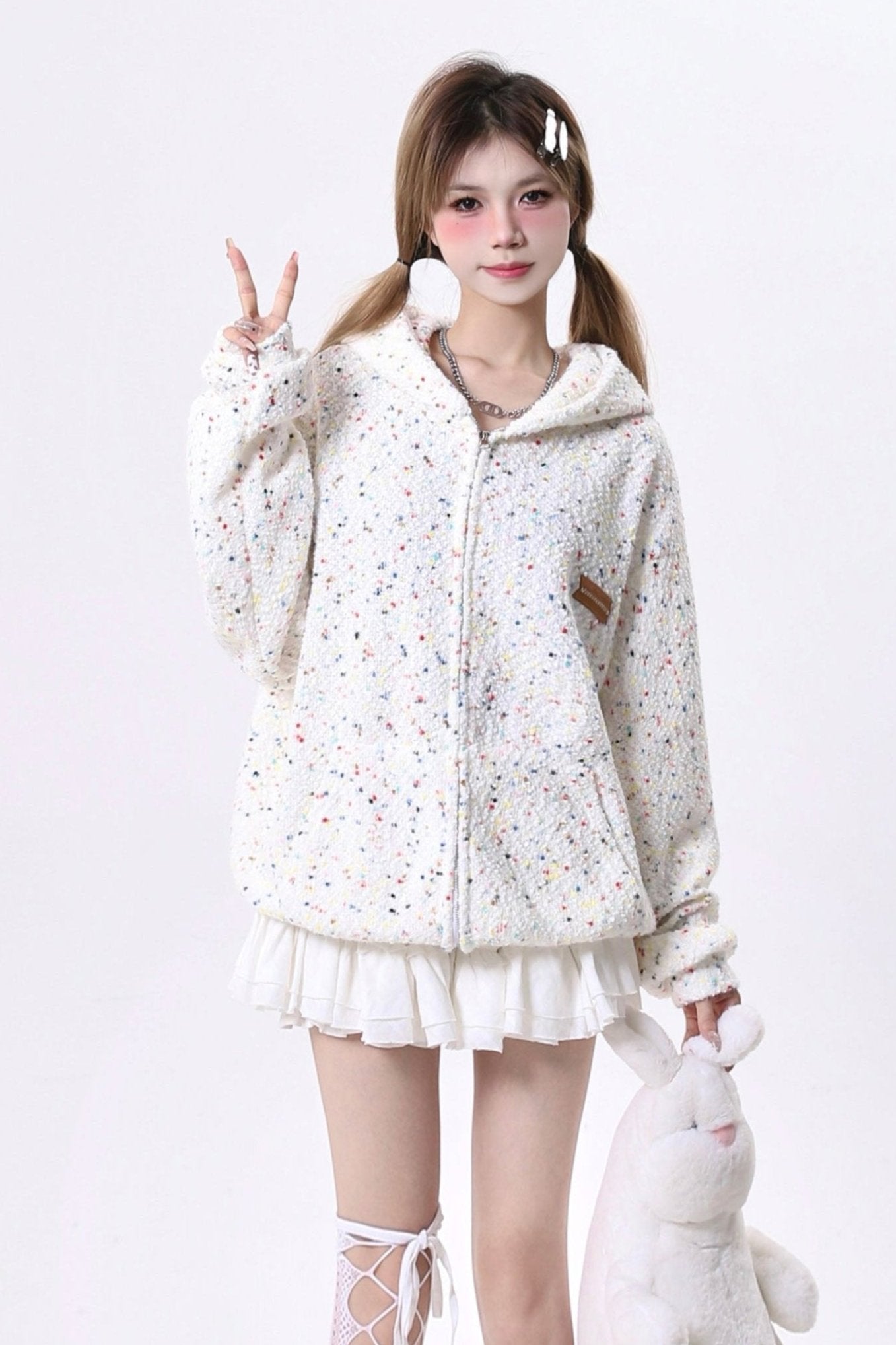 Sweet Girl Ice Cream Color Hoodie Jacket