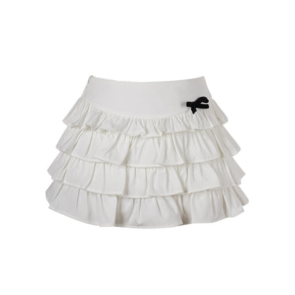 White Sweet Multi-Layered Skirt