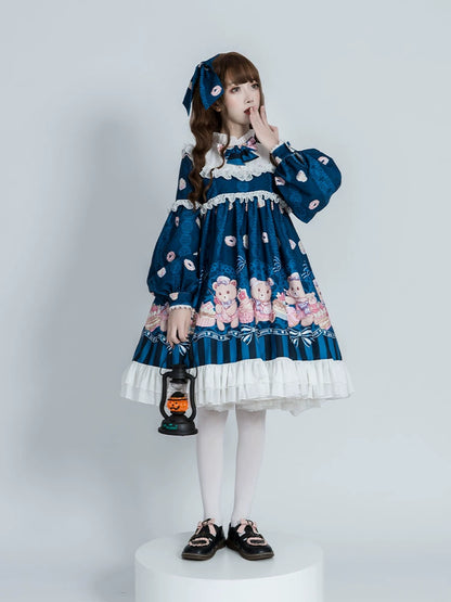 Nurse Bear Gemini Long Lolita Dress