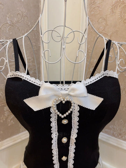 Lace Pearl Heart Camisole