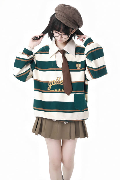 Green Stripe Two Piece Sweat Set