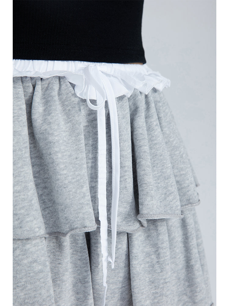 Casual Sweet Tiered Skirt