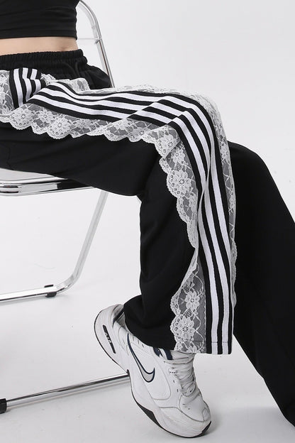 Retro Web Stripe Drape Sweat Pants