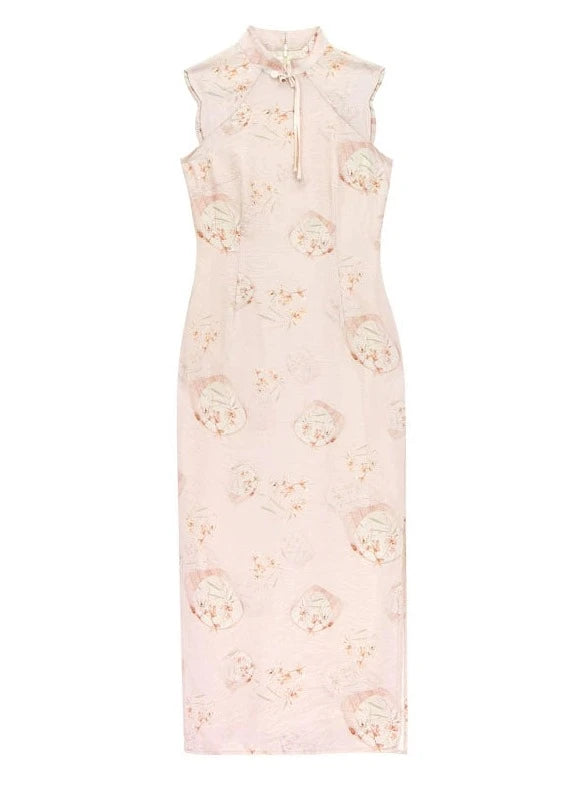 Retro Flower Print Sleeveless Dress