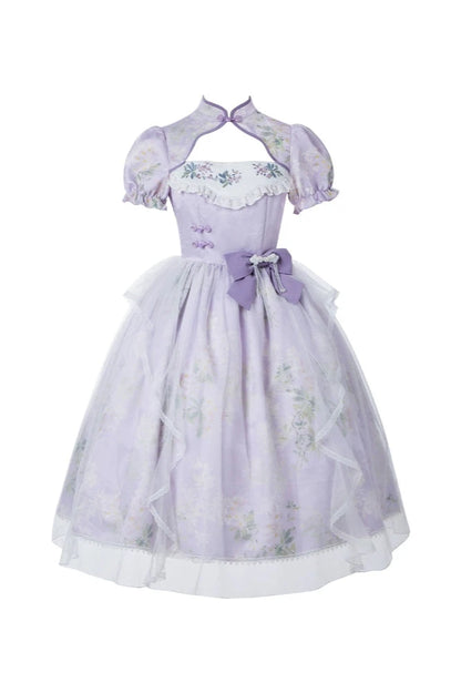 Retro China Flower Purple Lolita Dress