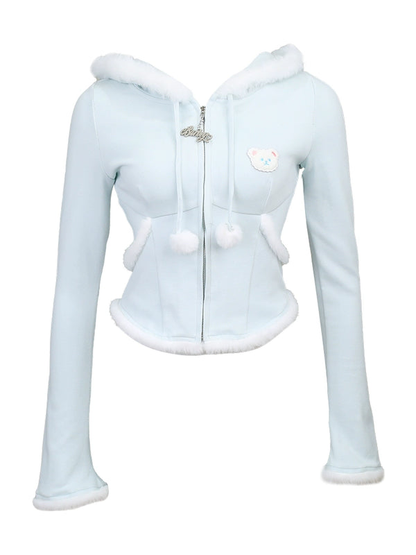 Milky Blue Far Tight Food Parker + Flare Skirt