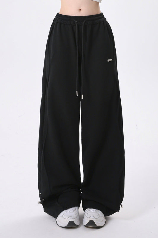 ヴィンテージメタルトリムストレートレッグパンツ