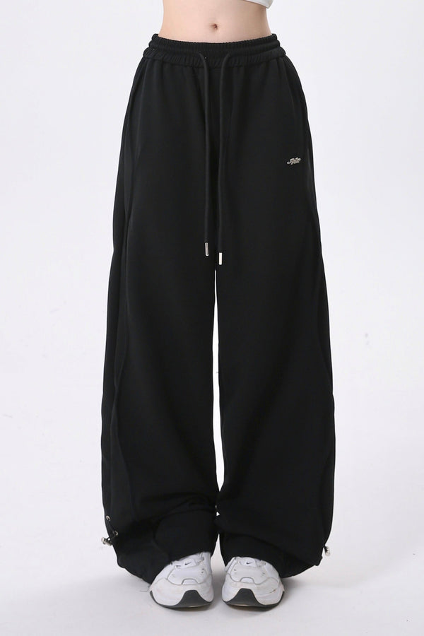 ヴィンテージメタルトリムストレートレッグパンツ