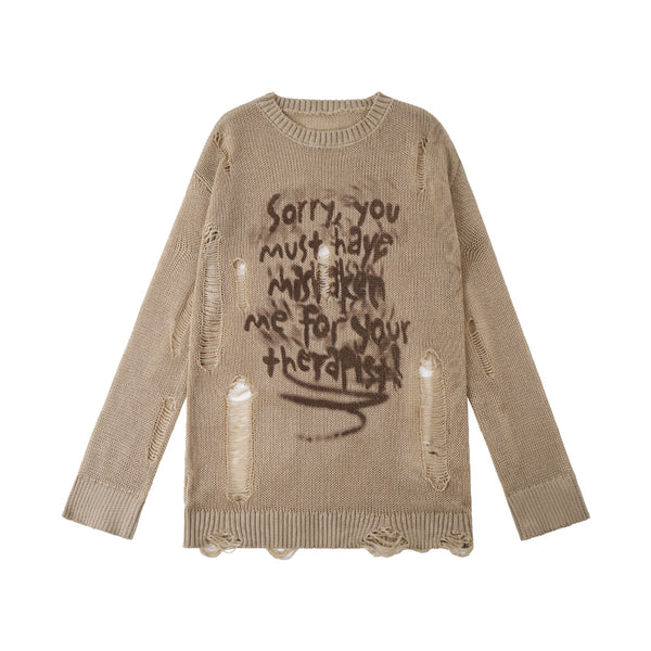 リップドカットアウトルーズニットスモックトップ