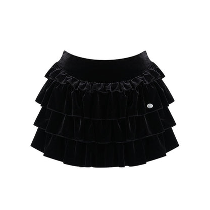 Black Multi-Layer Cake Skirt