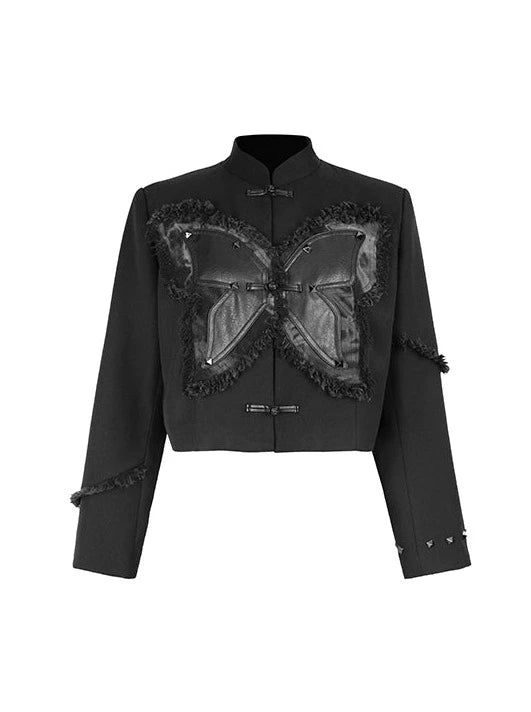 Leather Butterfly Short China Coat