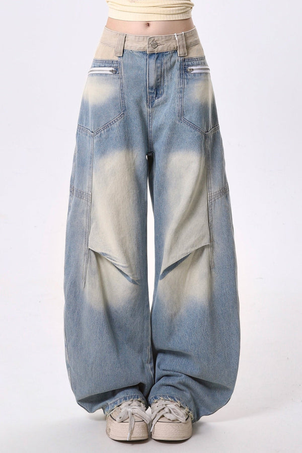 レトロキャットプリントロングスリーブTシャツセットアップ