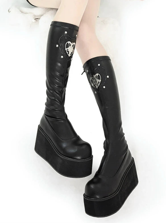 Sauron's Eye Punk Round Toe Platform Boots