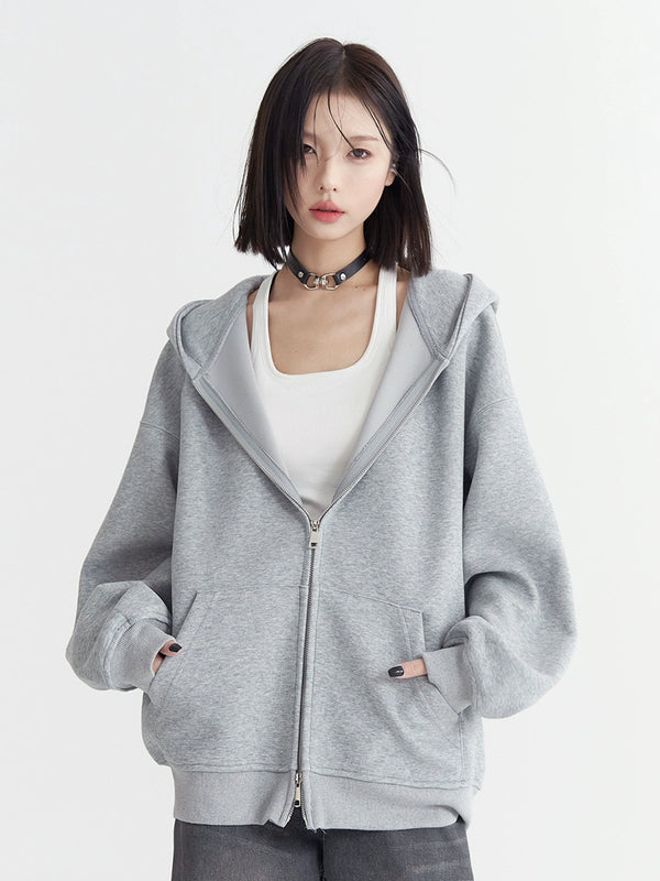 Unisex Overloose Hooded Zipper Hoodie