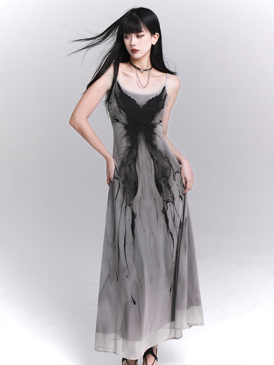 Ghost Girl Gray Suspender Dress Belchic Ghost Girl Gray Suspender Dress Belchic