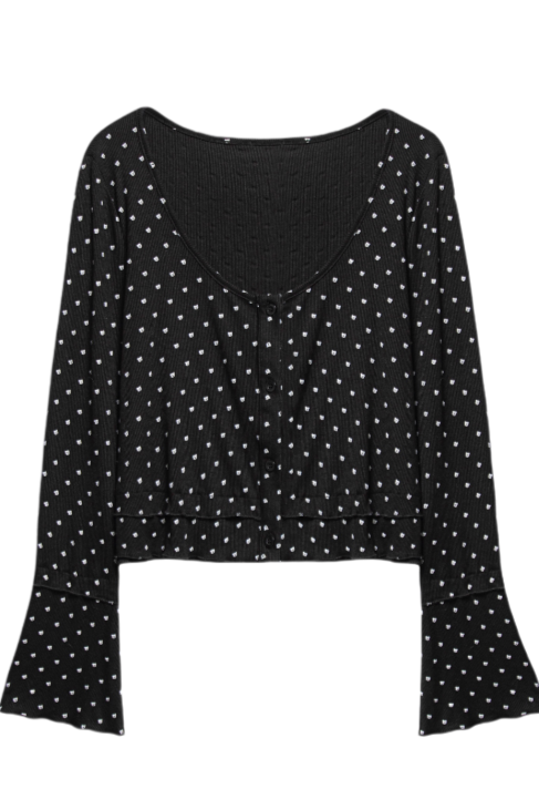 [Reservation product] Sweet dot camisole + cardigan + frilled skirt