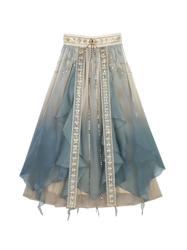 アラビアンナイトチャイナエキゾチックトップススカートベールセット