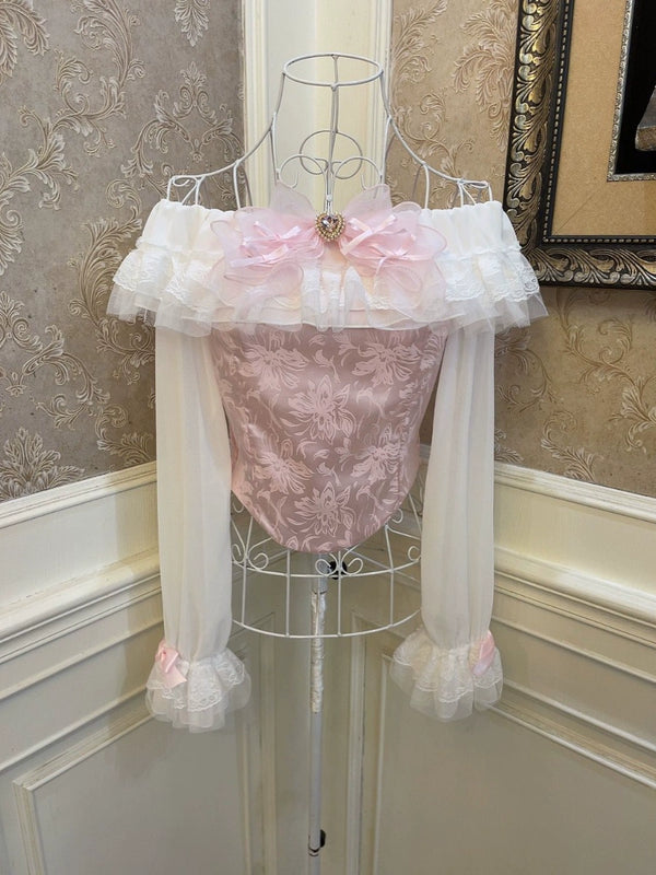 Flared Lace Off-the-shoulder Top