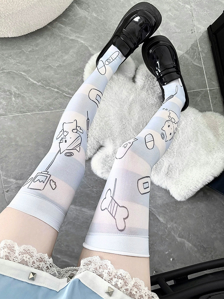 [Angel Neighborhood👼 Border Knee-High Socks