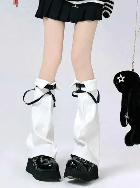 Leather Buckle Leg Warmers