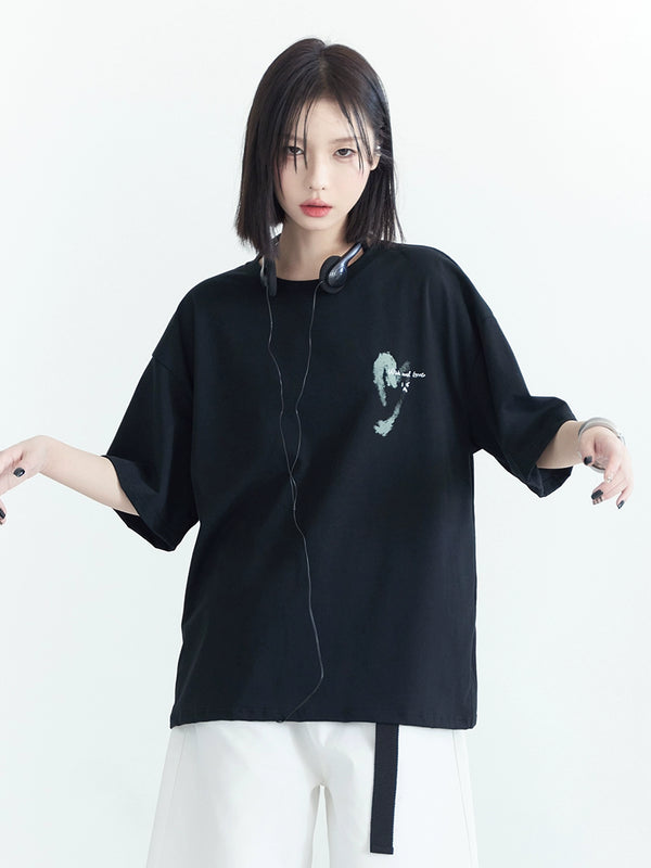 バックプリントモードルーズTシャツ