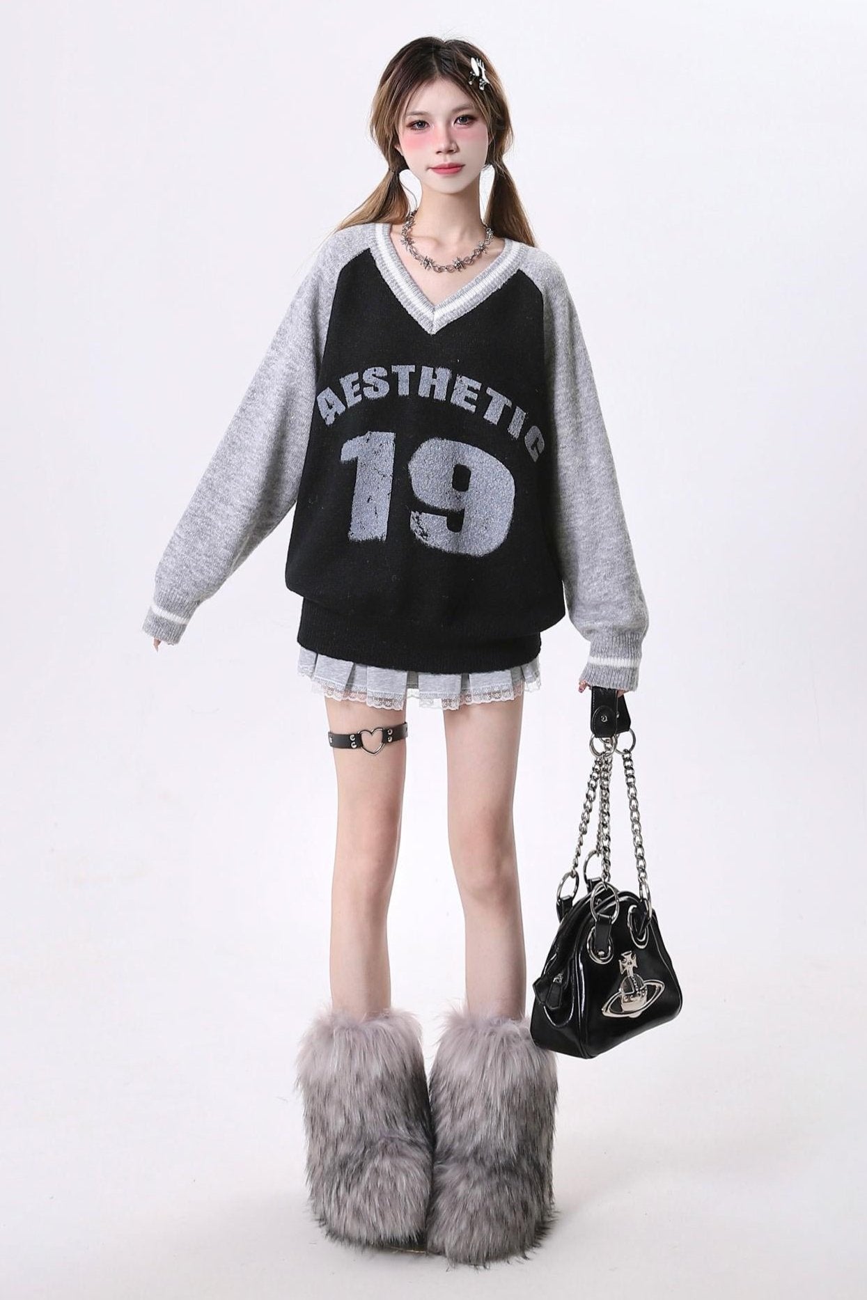 Contrast Alphabet Jacquard Knit Set