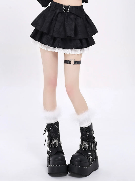 [Limited time 95% off] long-legged special effects original bow dark pattern puffy skirt A-line hot girl short cake skirt