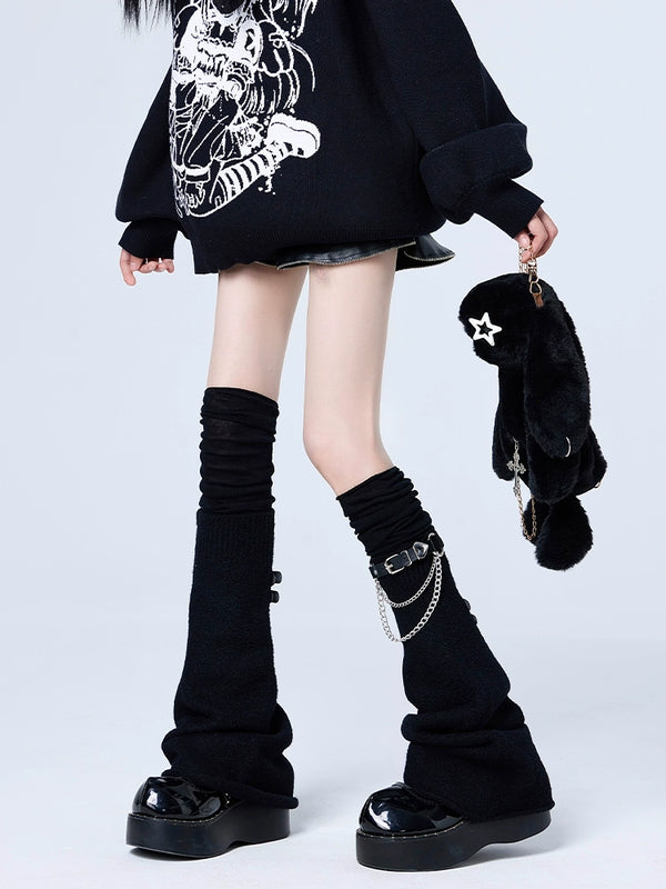 Sheer Flared Belt Leg Warmers