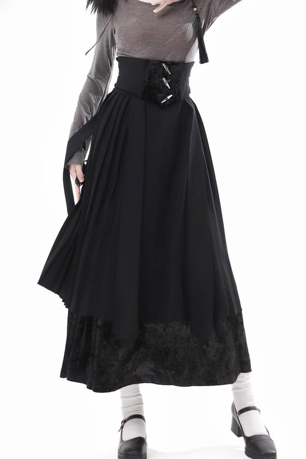 タッセルバックルロングスリーブスリムドレスセット