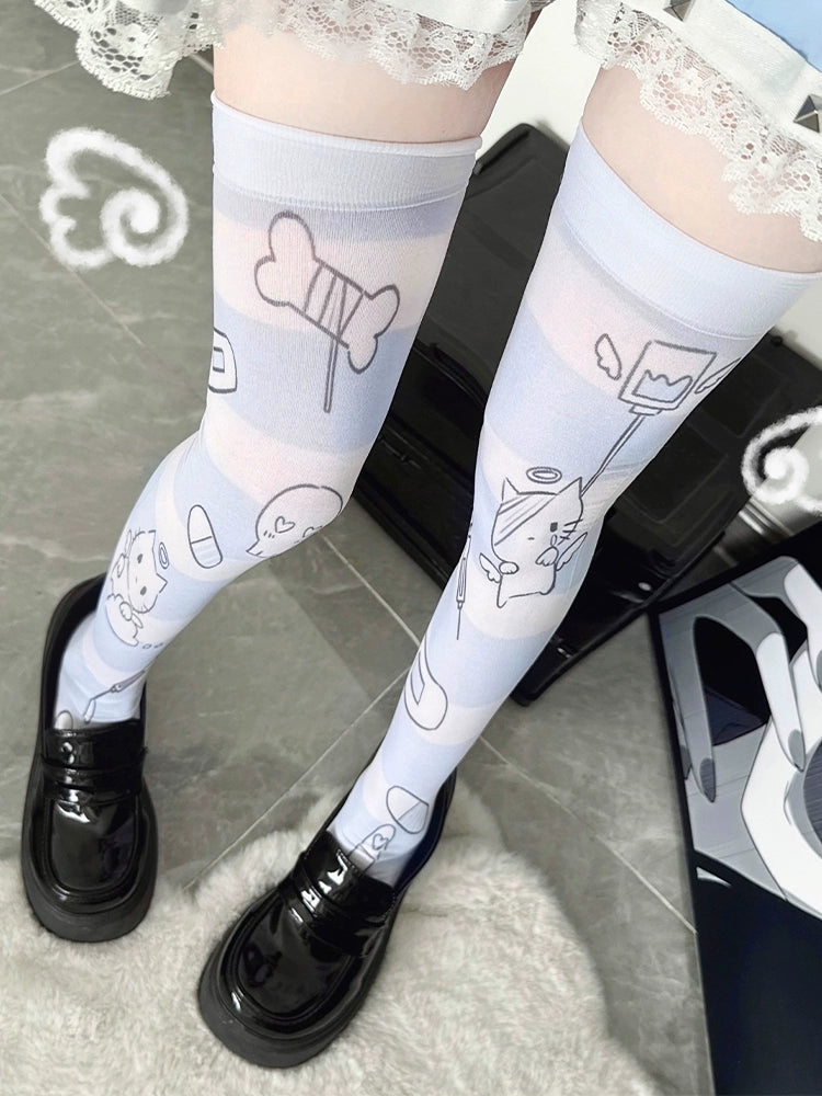 [Angel Neighborhood👼 Border Knee-High Socks