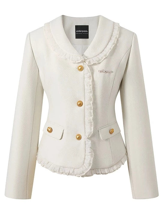 French White Lace Doll Color Jacket + Flare Long Skirt [Reservation Product]