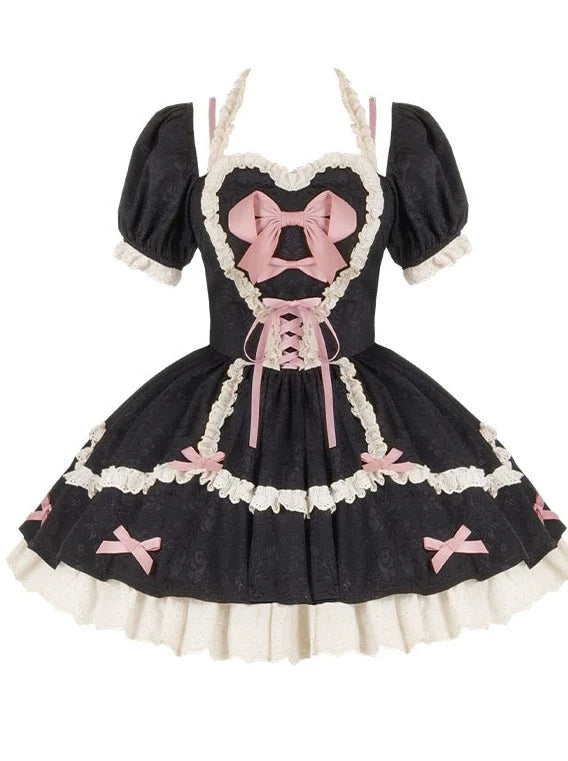 Lace-up Ribbon Lolita Dress + Fairy Inner Skirt + Headband
