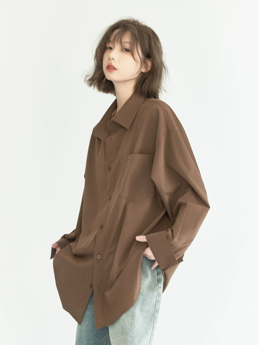 Solid color daily loose shirt