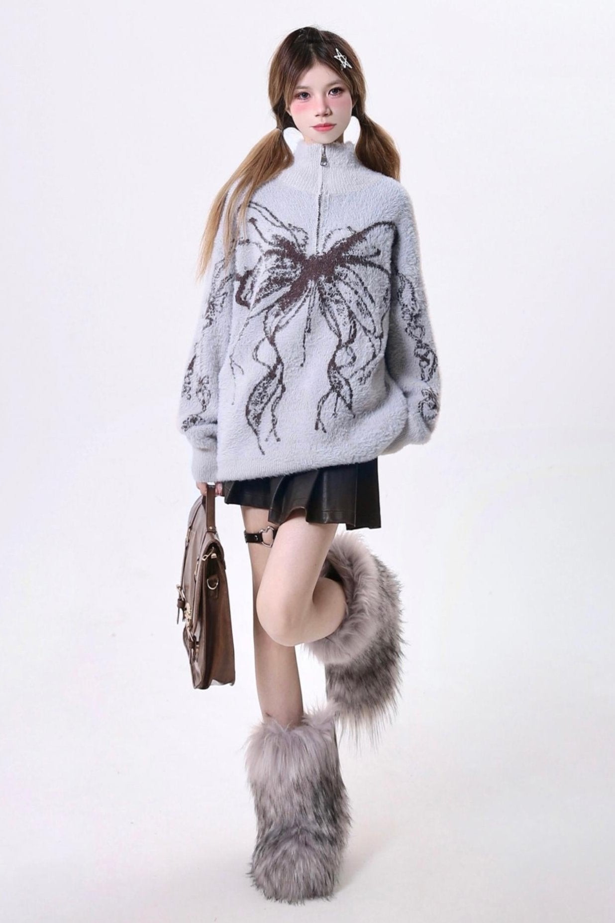 Retro butterfly Rimmo Hair Sweater