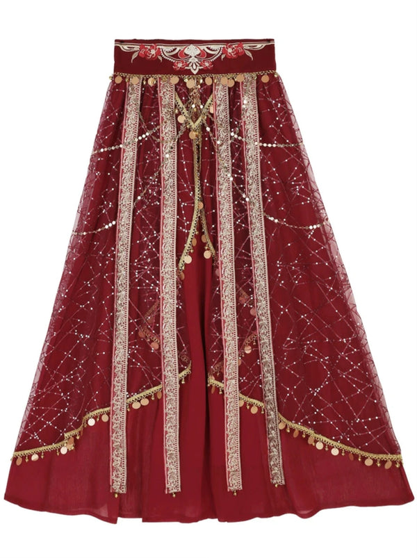 Frame Spirit Queen Western Dancer Skirt Tube Top Cape Suit