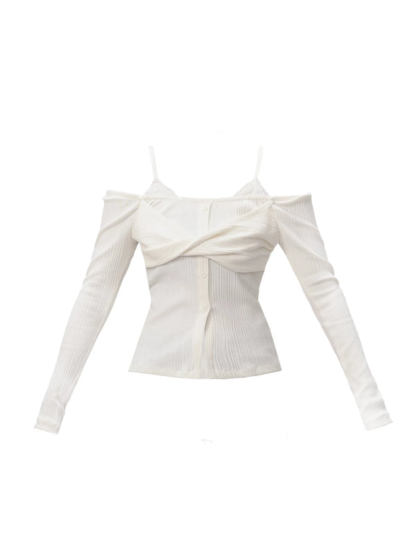 ココアスイートティー ピュアディザイア フェイクツーピーススリムトップス