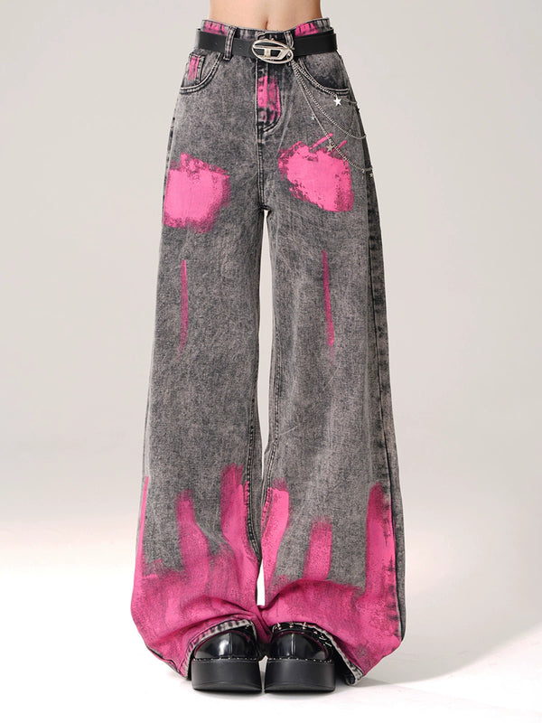 Cool Girly Grey Straight Loose Denim