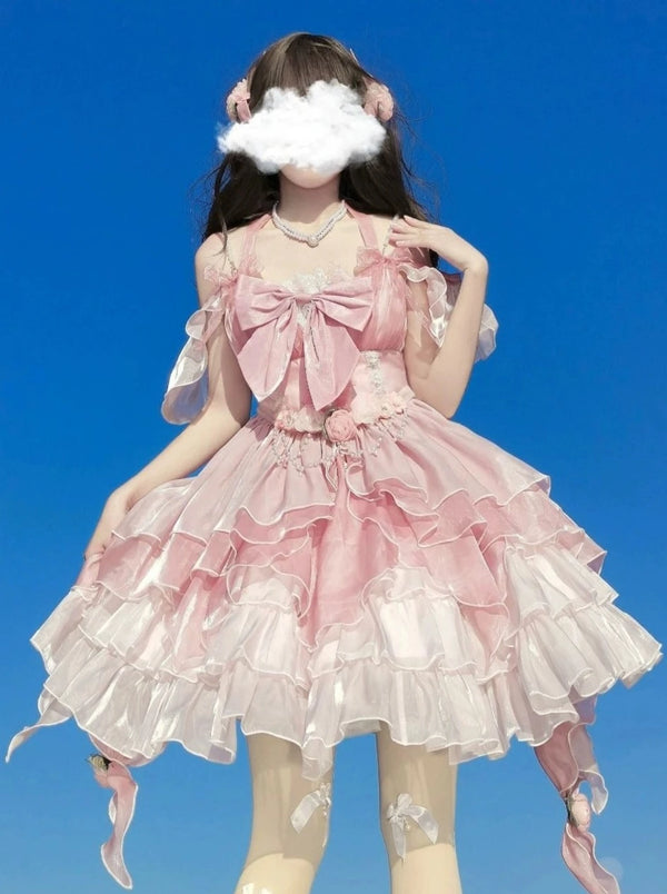 Summer Suite Wedding Lolita Dress + waist chain + tail + hair accessories + neck accessories