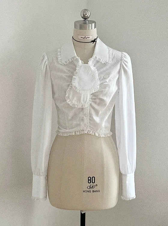 ラビットイヤーネクタイウエストスリムブラウス