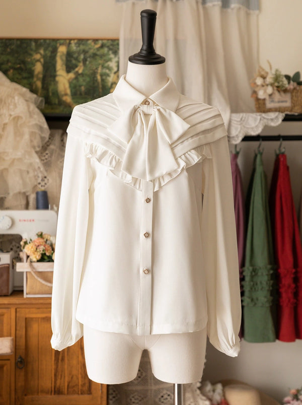 Retro Classic Elegant Ribbon Blouse