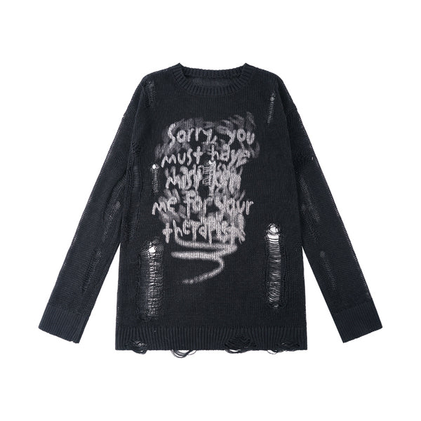 リップドカットアウトルーズニットスモックトップ