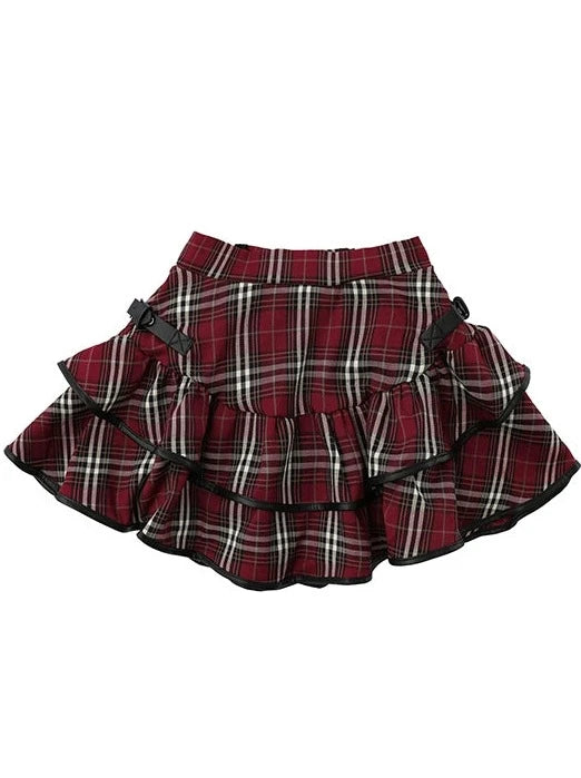 American Retro Check Cake Skirt