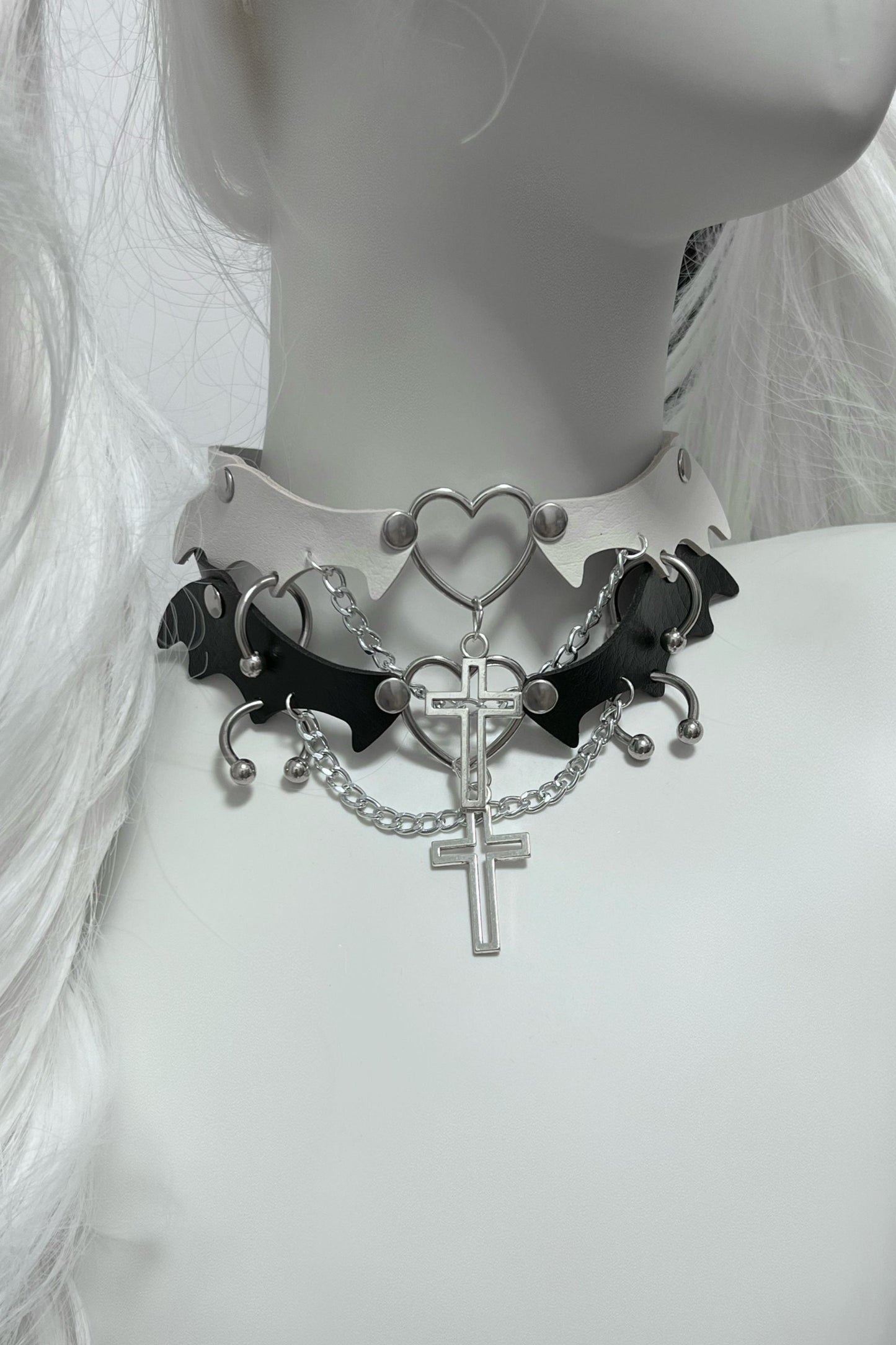 Dark Gothic Wing Cross Necklace