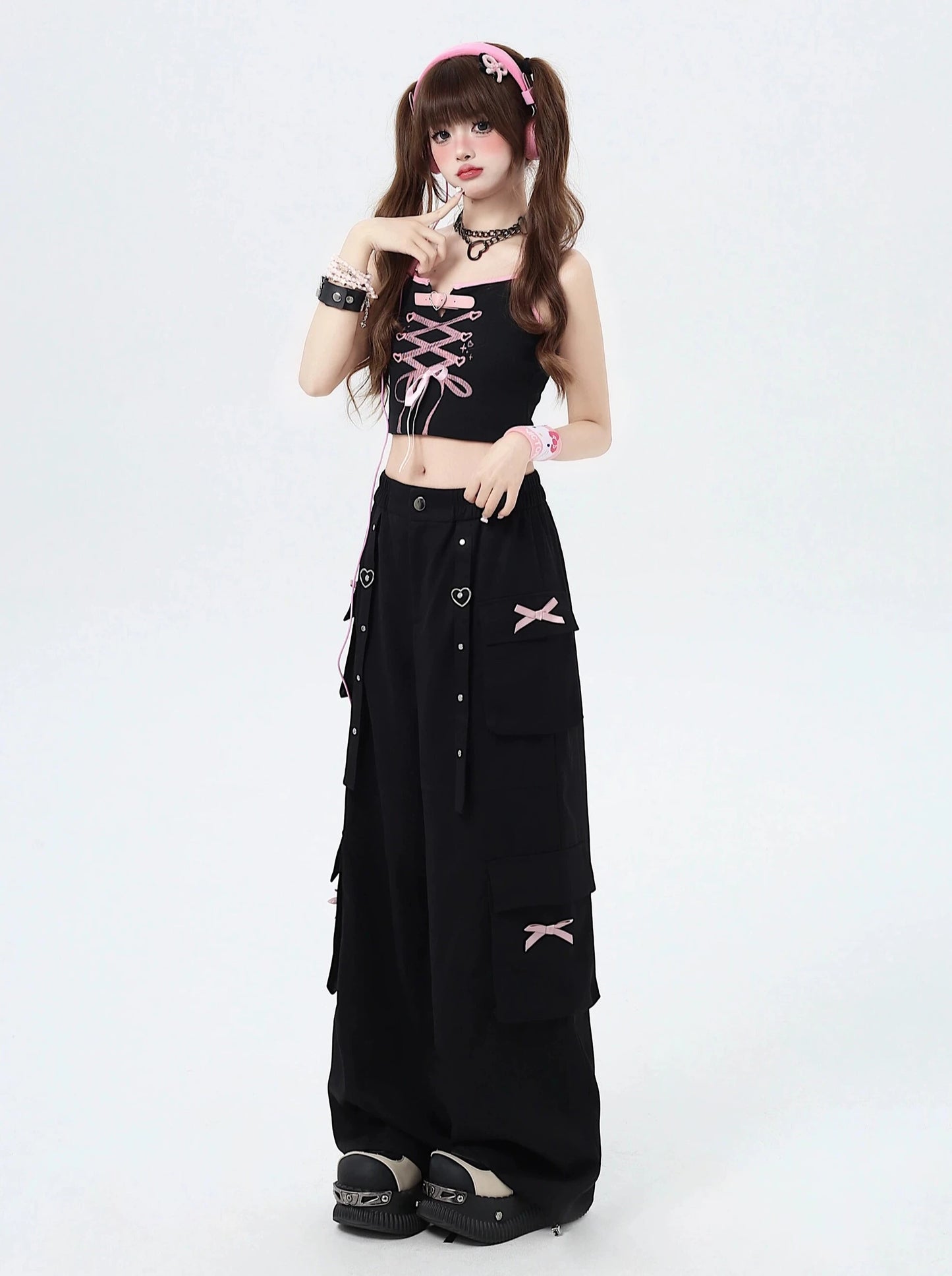 [5.31 limited time 95% off] original summer thin sweet cool street straight loose wide-leg pants cargo pants tide girl