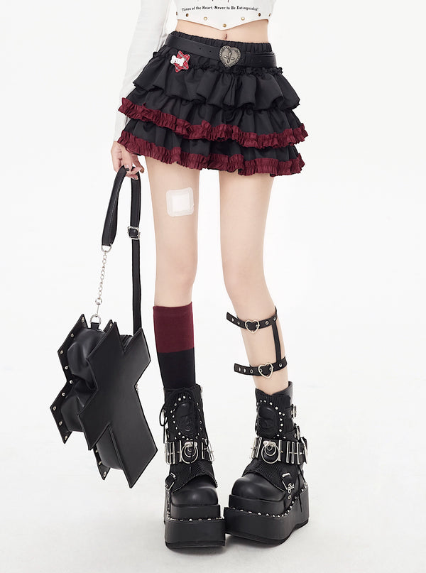 Dark Abby Punk Ruffle Skirt