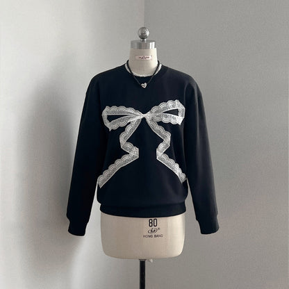 Original Bow Knit Sweatshirt+ White Skirt